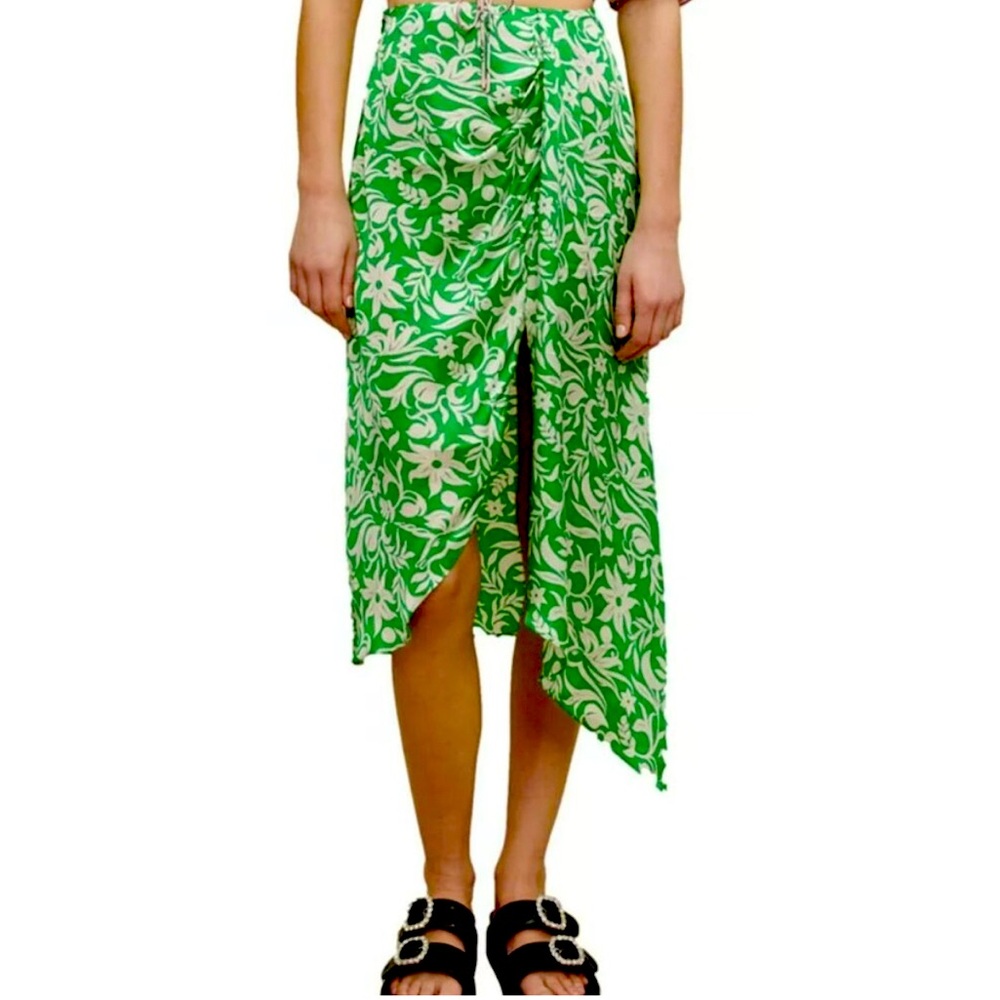Maje $345 Juliqua Green Asymmetrical Skirt Size Small